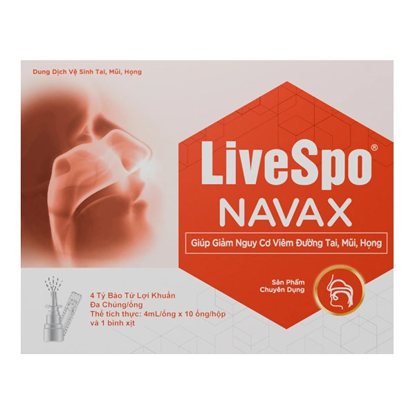 Nước muối sinh lý giảm nguy cơ viêm đường tai mũi họng Livespo Navax
