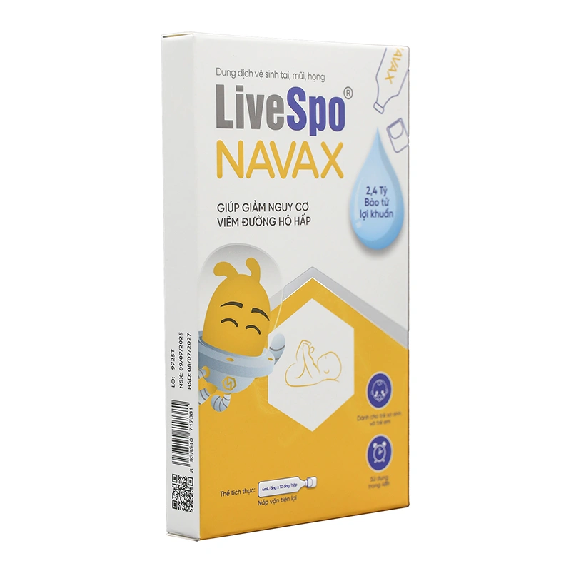 Nước muối sinh lý vệ sinh tai mũi họng Livespo Navax 4 ml (Hộp 10 ống) 2