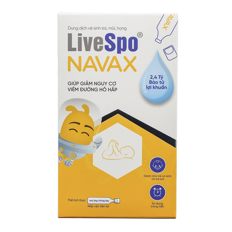 Nước muối sinh lý vệ sinh tai mũi họng Livespo Navax 4 ml (Hộp 10 ống) 3