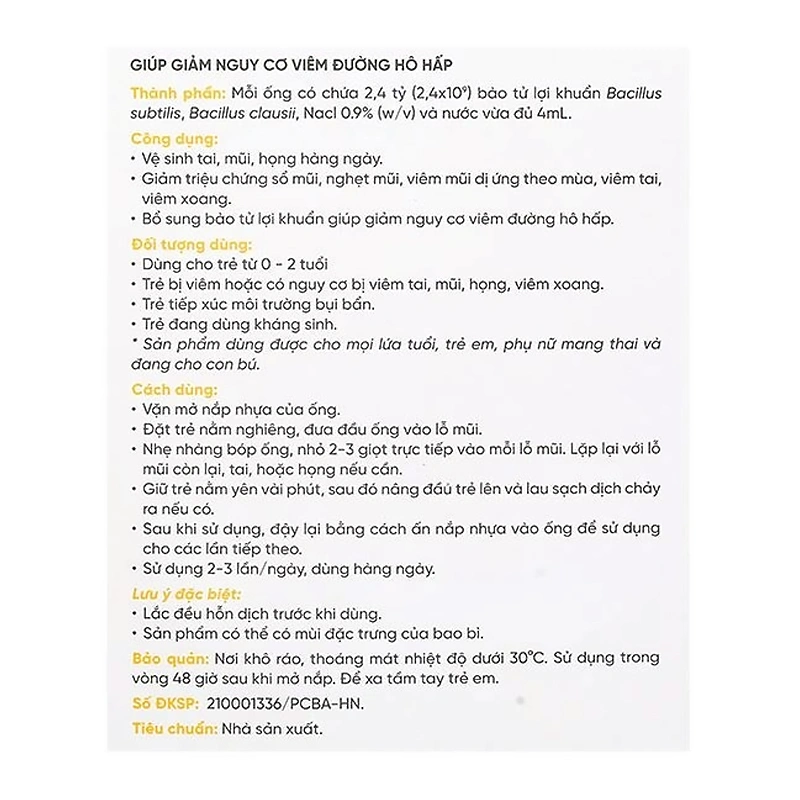 Nước muối sinh lý vệ sinh tai mũi họng Livespo Navax 4 ml (Hộp 10 ống) 7