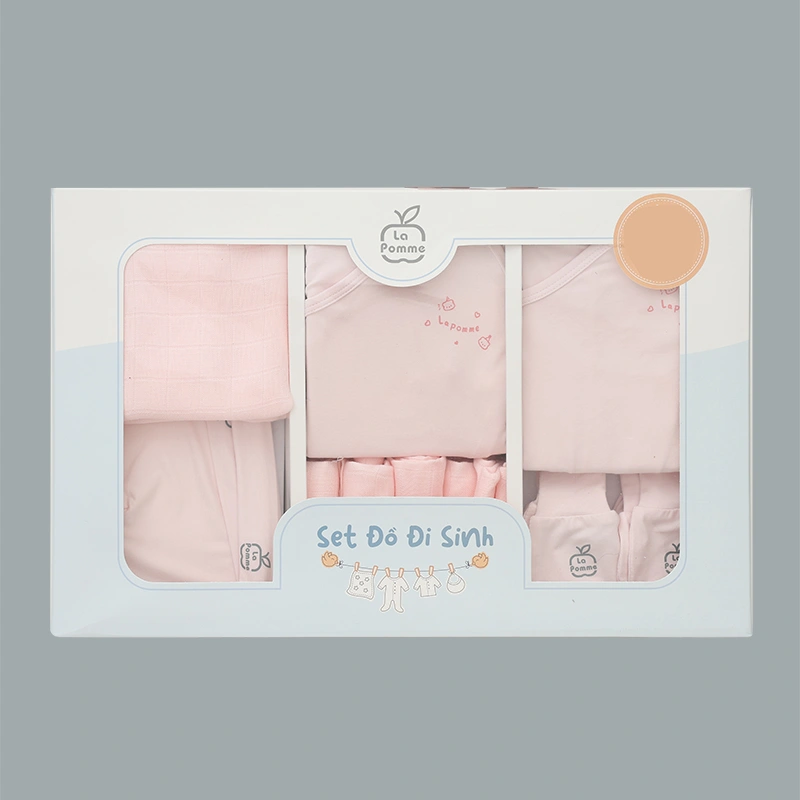 Set đi sinh La Pomme 17 món Hello World màu hồng 30