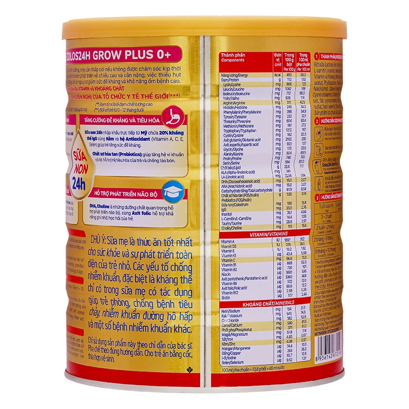 Sữa bột Nutricare Colos 24h Grow Plus 0+ 800g (0 - 1 tuổi) 4