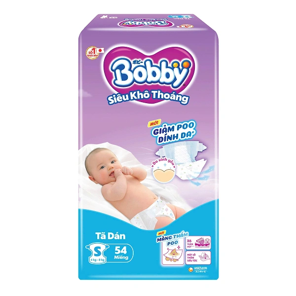 Tã dán Bobby size S 54 miếng (4 - 8 kg) - Giao bao bì ngẫu nhiên 1