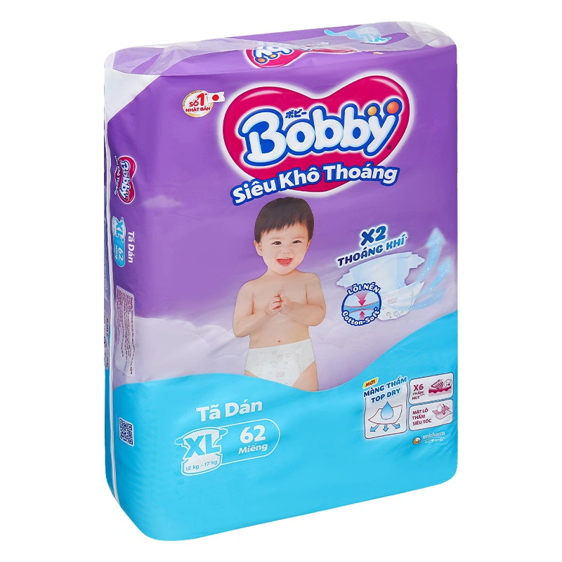 Tã dán Bobby size XL 62 miếng (12 - 17 kg) - Giao bao bì ngẫu nhiên 4