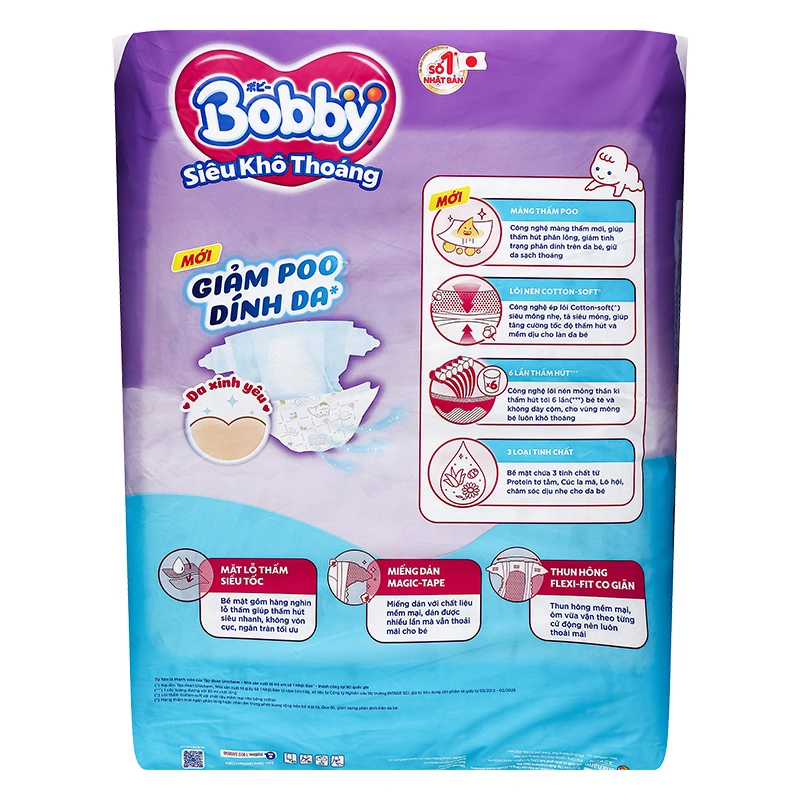 Tã dán Bobby size S 80 miếng (4 - 8 kg) - Giao bao bì ngẫu nhiên 3
