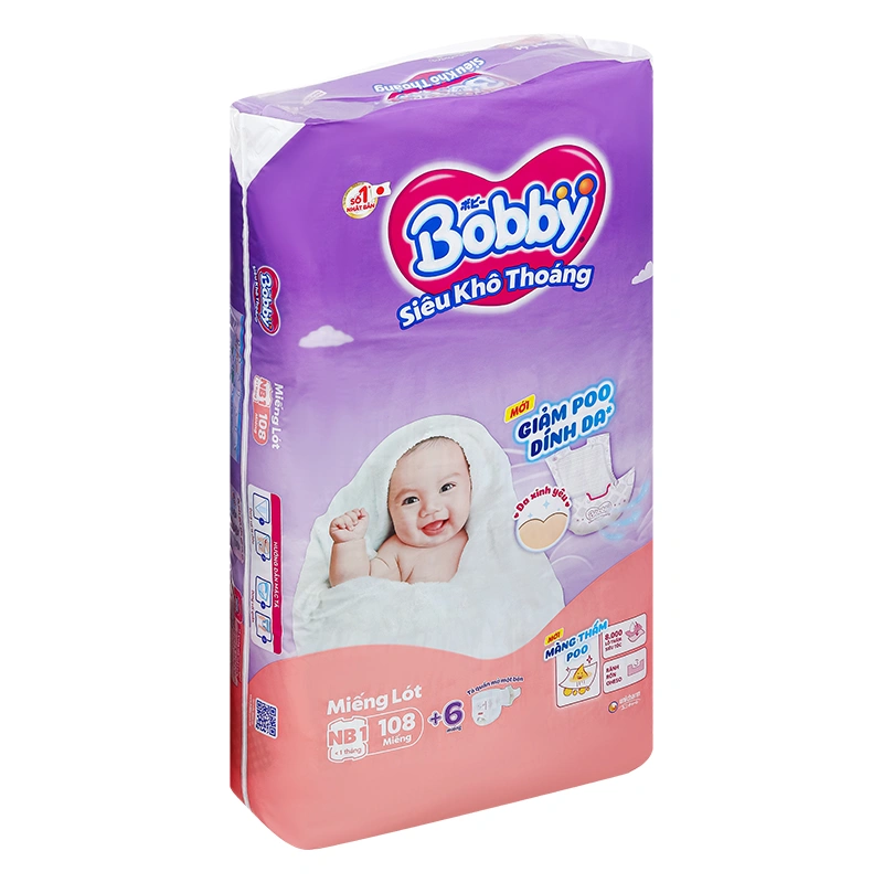 Miếng lót Bobby size NB1 108 + 6 miếng (Dưới 1 tháng) - Giao bao bì ngẫu nhiên 4