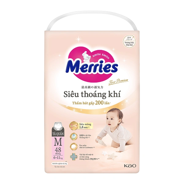 Tã quần Merries First Premium size M