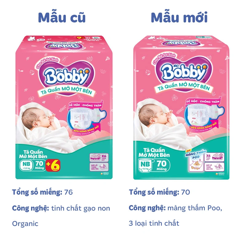 Tã quần mở một bên Bobby size S 80 miếng (4 - 8.5 kg) - Giao bao bì ngẫu nhiên 16