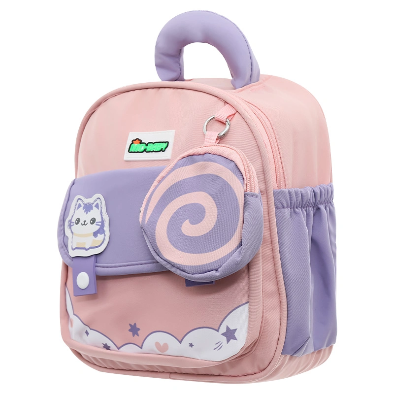 Balo cho bé mẫu giáo 3L mèo 5508HT hồng tím 3