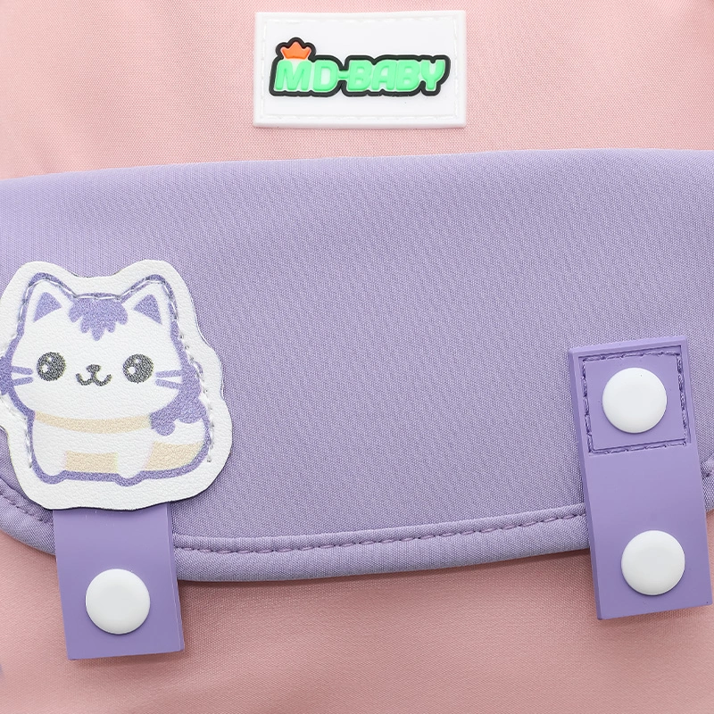 Balo cho bé mẫu giáo 3L mèo 5508HT hồng tím 10