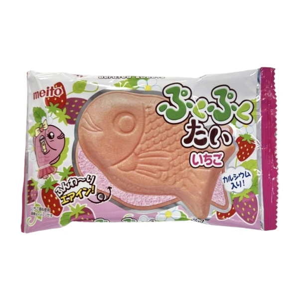 Bánh xốp cá Meito vị nhân kem dâu - Giao bao bì ngẫu nhiên