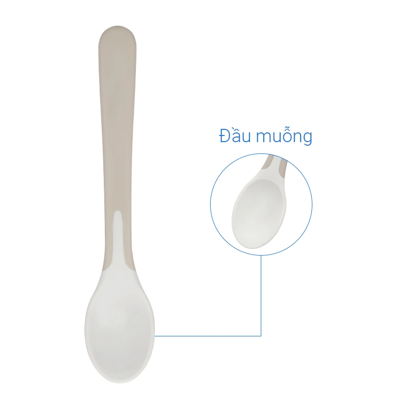 Bộ chén và muỗng ăn dặm Richell T.L.I màu be - trắng 9