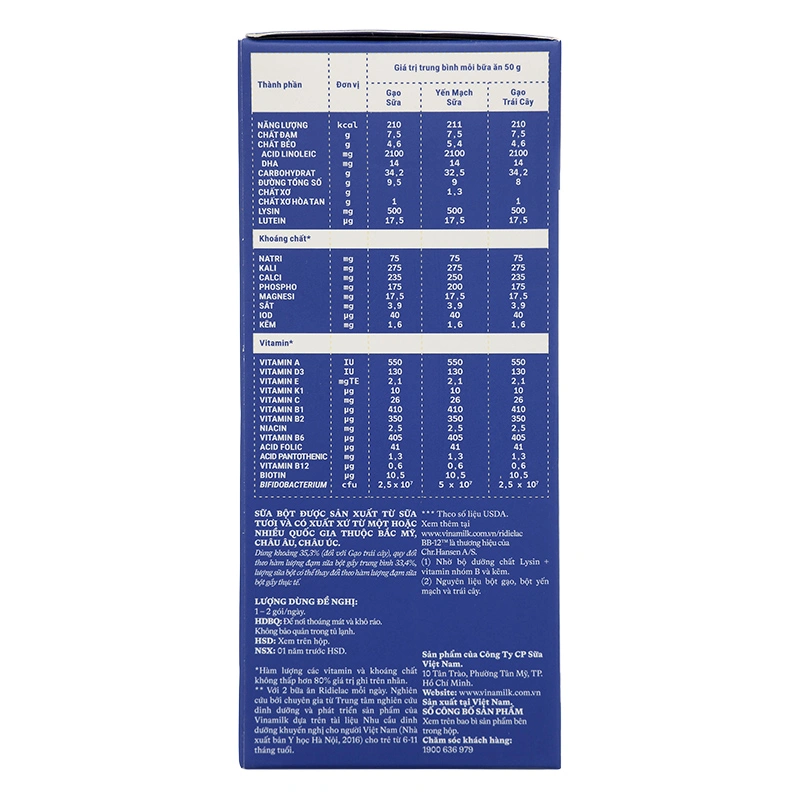 Bột ăn dặm Vinamilk Ridielac Gold gạo, trái cây hộp 200g (6 - 24 tháng) - Giao bao bì ngẫu nhiên 45