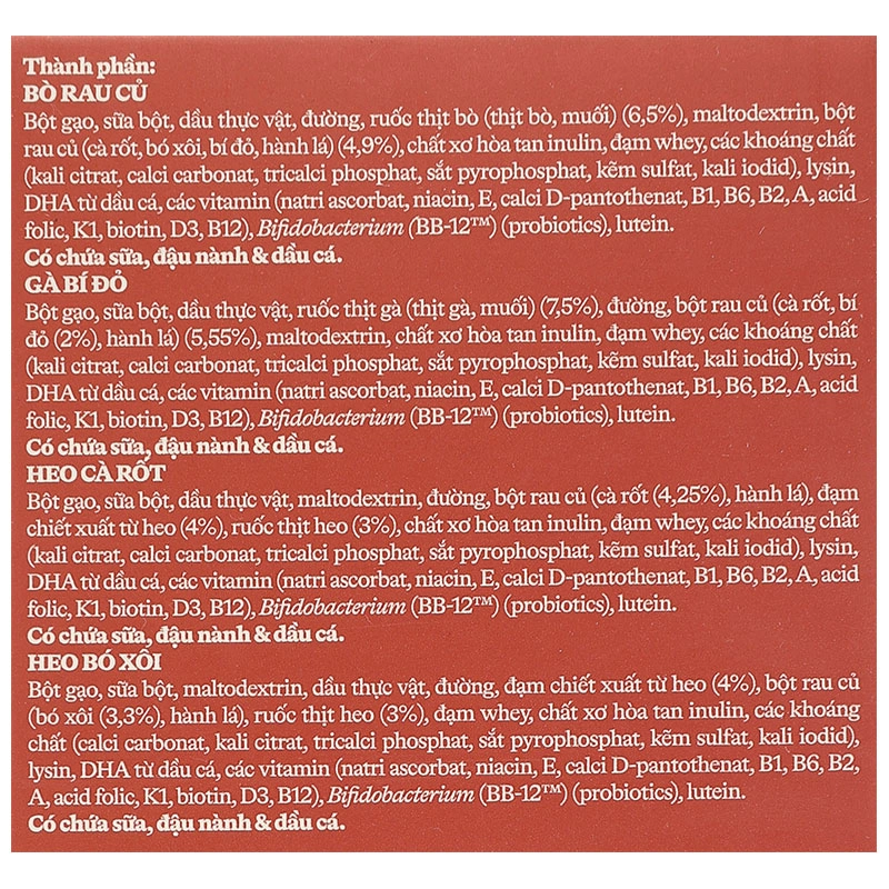 Bột ăn dặm Vinamilk Ridielac Gold cá hồi, bông cải xanh hộp 200g (7 - 24 tháng) 69