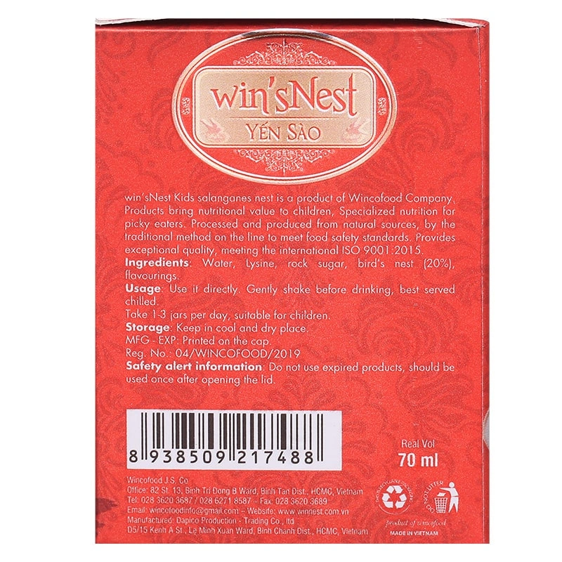 Combo 2 hũ nước yến sào Win'sNest Kids 70 ml (từ 1 tuổi) 4