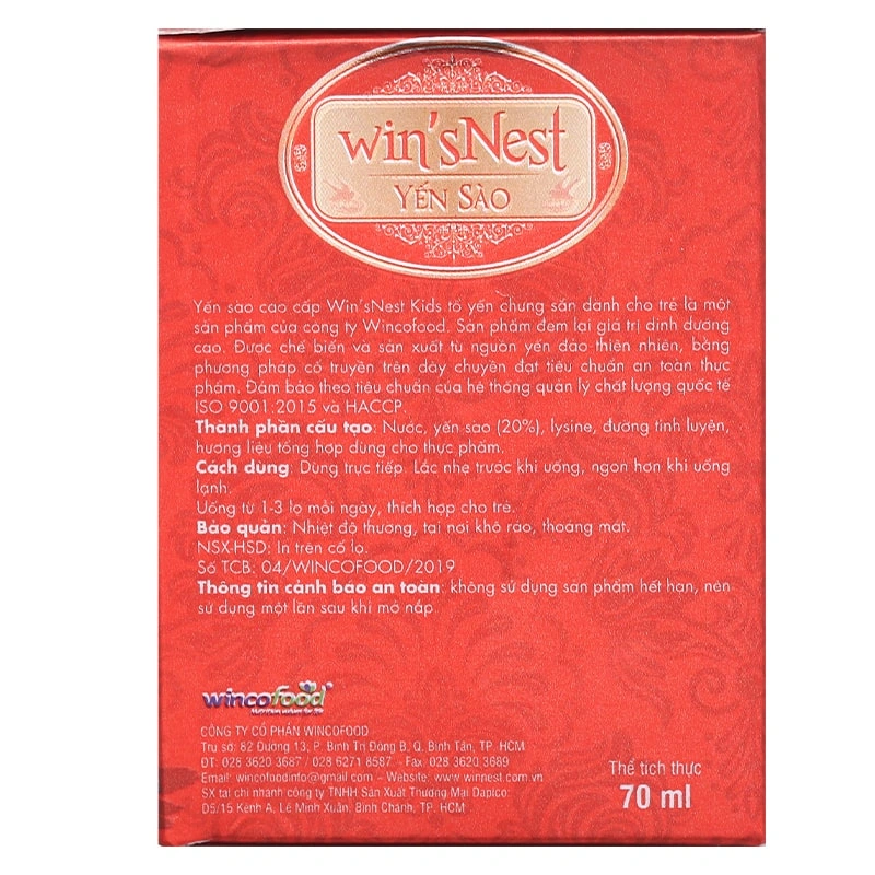 Combo 2 hũ nước yến sào Win'sNest Kids 70 ml (từ 1 tuổi) 5