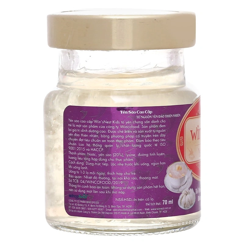 Combo 2 hũ nước yến sào Win'sNest Kids 70 ml (từ 1 tuổi) 9