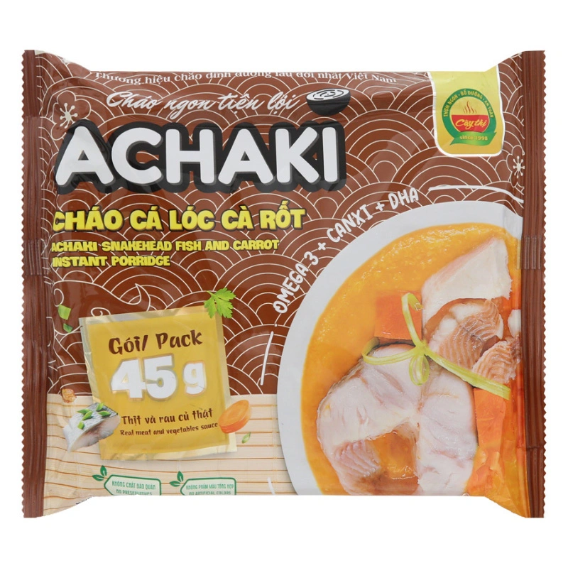 Combo 3 gói cháo ăn liền Achaki vị cá lóc, cà rốt 72g (từ 1 tuổi) 2
