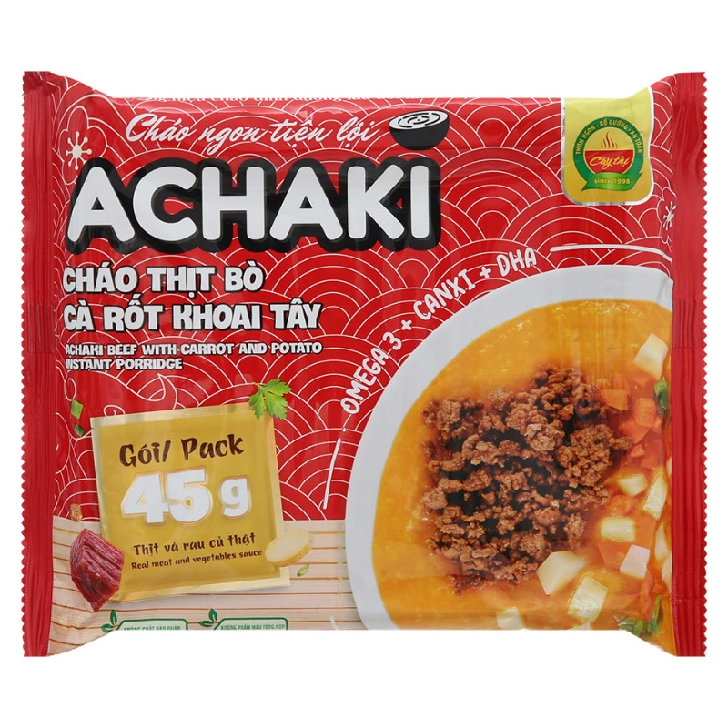 Combo 3 gói cháo ăn liền Achaki vị thịt bò, cà rốt và khoai tây 72g (từ 1 tuổi) 2