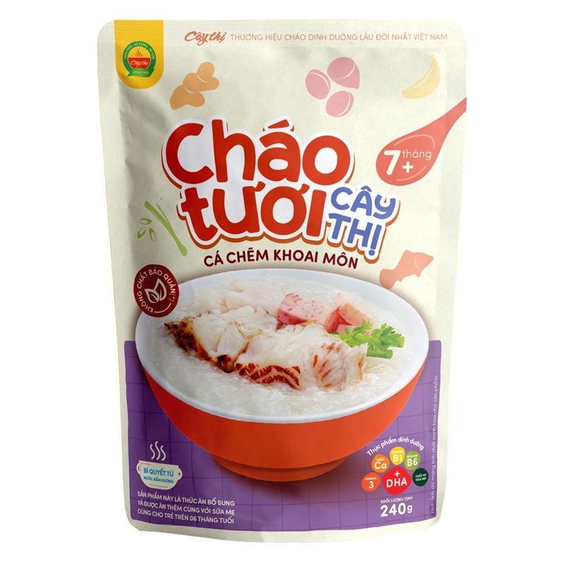 Combo 3 gói cháo tươi Cây Thị vị cá chẽm, khoai môn 240g (từ 7 tháng) - Giao bao bì ngẫu nhiên 3