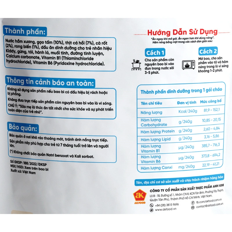 Combo 3 gói cháo tươi Cây Thị vị cá hồi, rong biển 240g (từ 7 tháng) 5