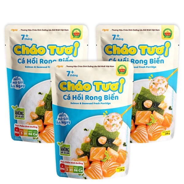 Combo 3 gói cháo tươi Cây Thị vị cá hồi, rong biển 240g (từ 7 tháng) 1