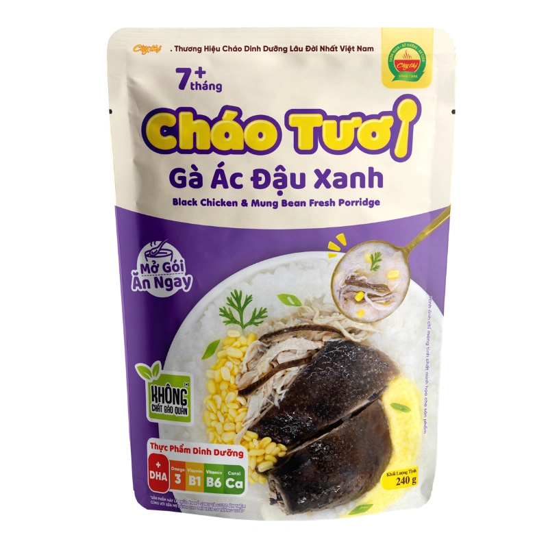 Combo 3 gói cháo tươi Cây Thị vị gà ác, đậu xanh 240g (từ 7 tháng) 2