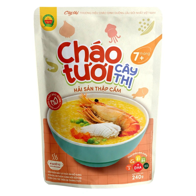 Combo 3 gói cháo tươi Cây Thị vị hải sản thập cẩm 240g (từ 7 tháng) - Giao bao bì ngẫu nhiên 3