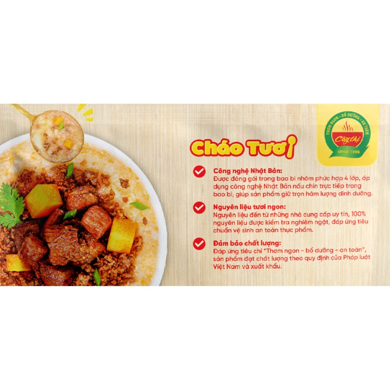 Cháo tươi Cây Thị vị thịt bò, cà rốt gói 240g (từ 7 tháng) 7