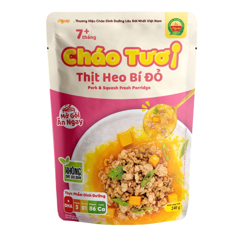 Combo 3 gói cháo tươi Cây Thị vị thịt heo, bí đỏ 240g (từ 7 tháng) 2