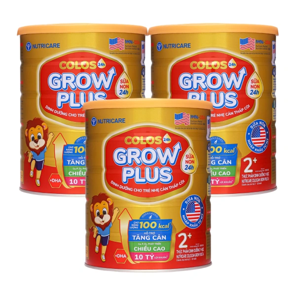 Combo 3 sữa bột Nutricare Colos 24h Grow Plus 2+