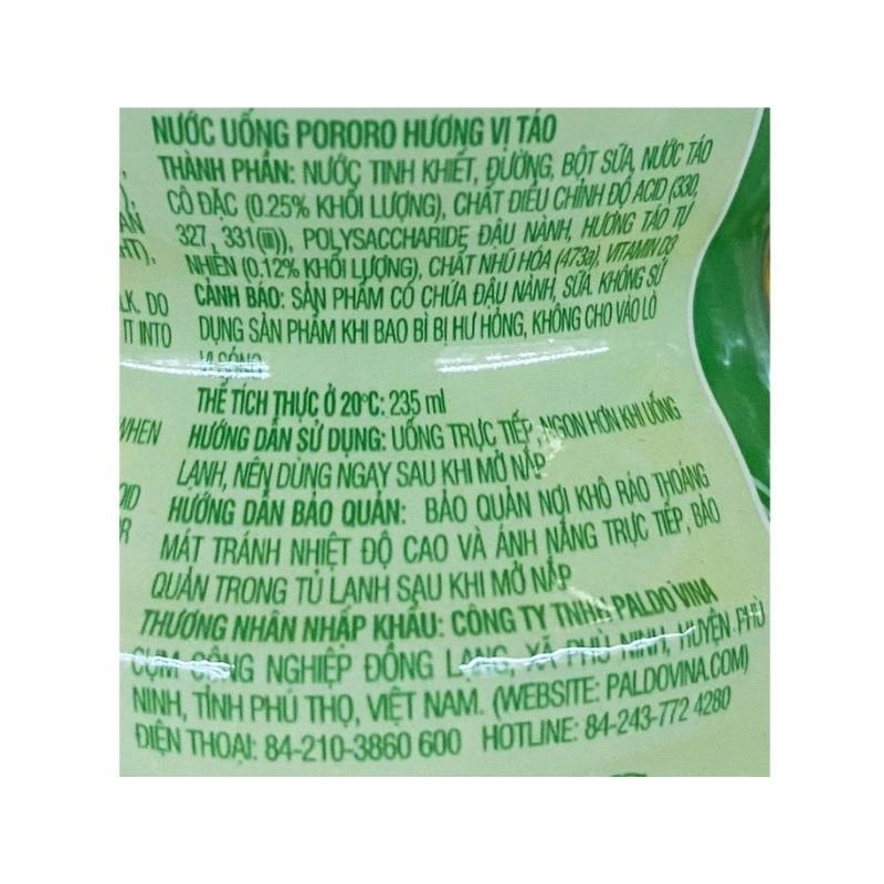 Nước trái cây Pororo vị táo 235 ml (từ 3 tuổi) 10