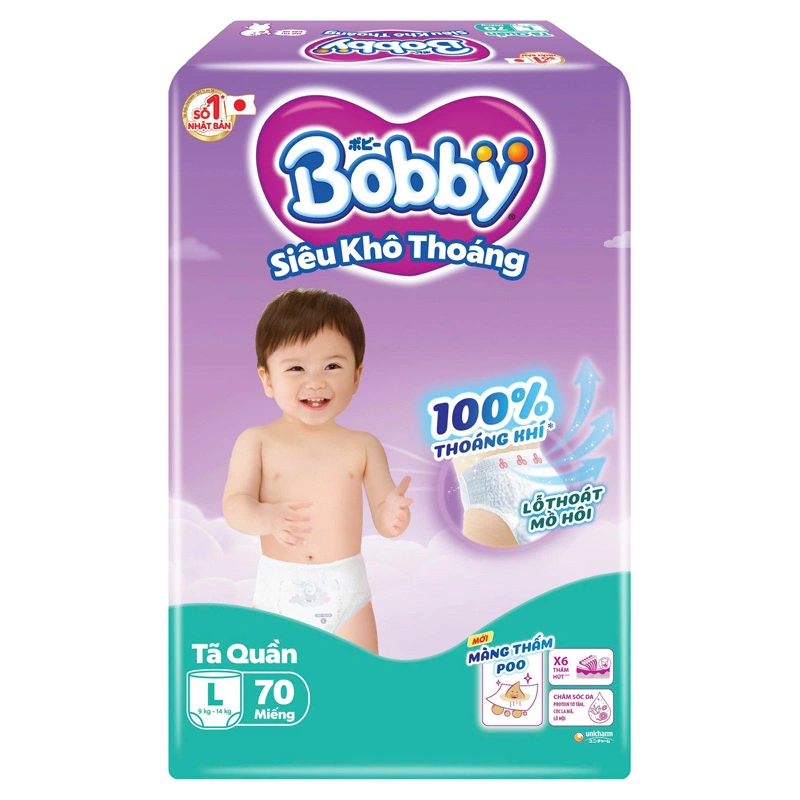 Combo 4 tã quần Bobby size L 70 miếng/bịch (9 - 14 kg) - Giao bao bì ngẫu nhiên 3