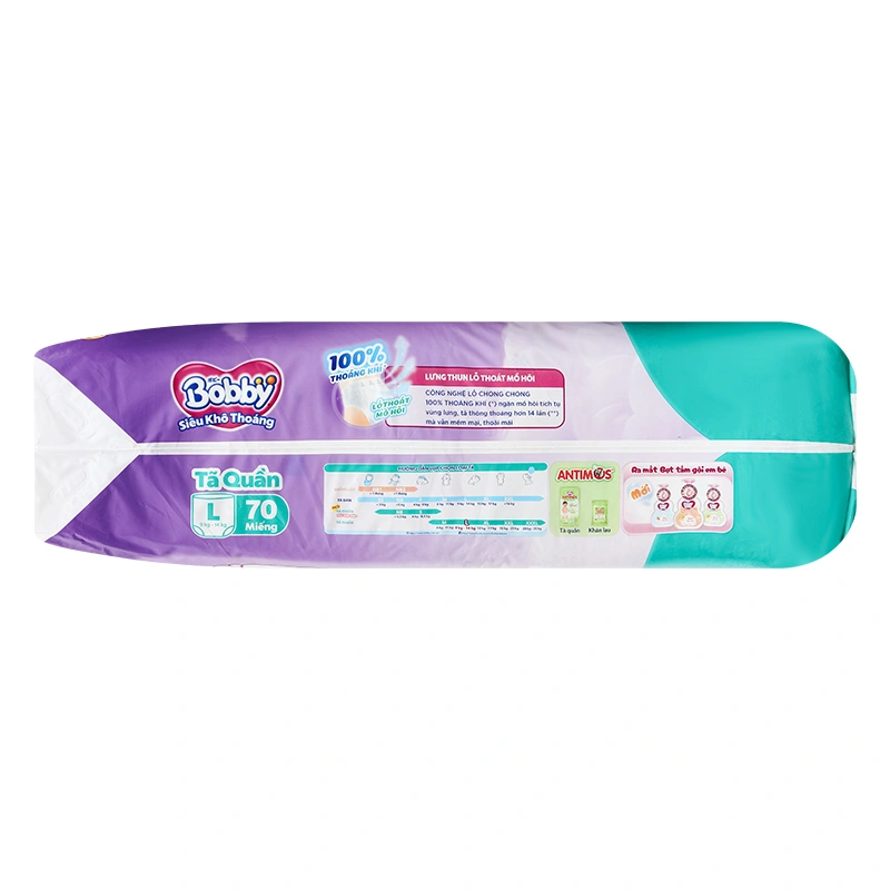 Combo 4 tã quần Bobby size L 70 miếng/bịch (9 - 14 kg) - Giao bao bì ngẫu nhiên 6