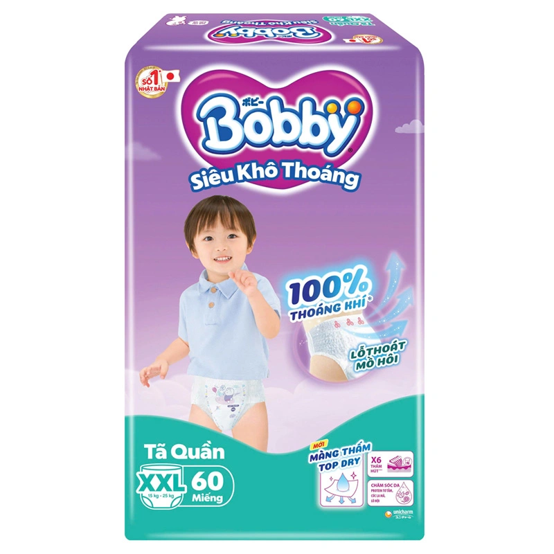 Combo 4 tã quần Bobby size XXL 60 miếng (15 - 25 kg) - Giao bao bì ngẫu nhiên 3