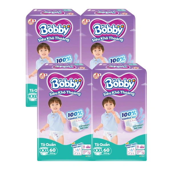 Combo 4 tã quần Bobby size XXL - Giao bao bì ngẫu nhiên