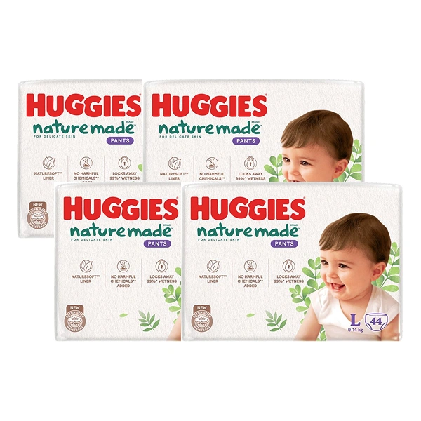 Combo 4 tã quần Huggies Nature made size L