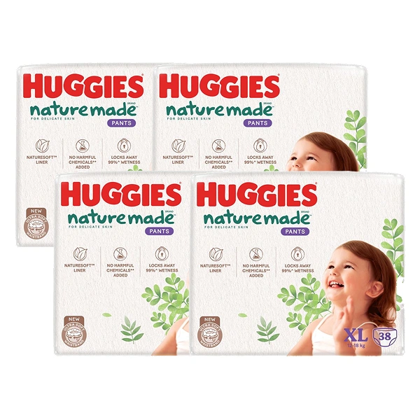 Combo 4 tã quần Huggies Nature made size XL