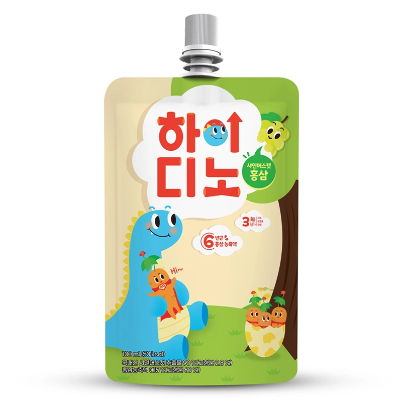 Combo 5 túi nước trái cây hồng sâm Aram Farm Hi Dino vị nho mẫu đơn 100 ml (từ 1 tuổi) 2