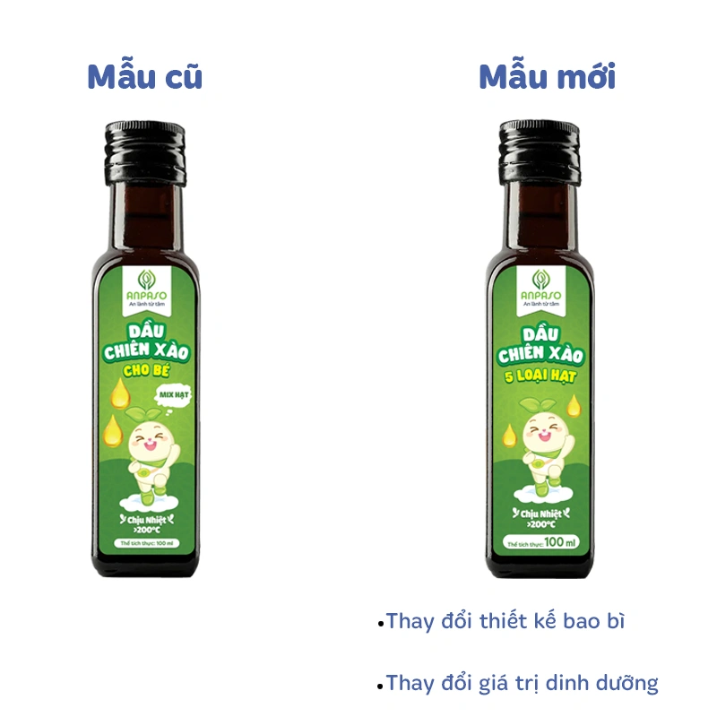Dầu chiên xào mix hạt Anpaso cho bé chai 100 ml (từ 6 tháng) - Giao bao bì ngẫu nhiên 2
