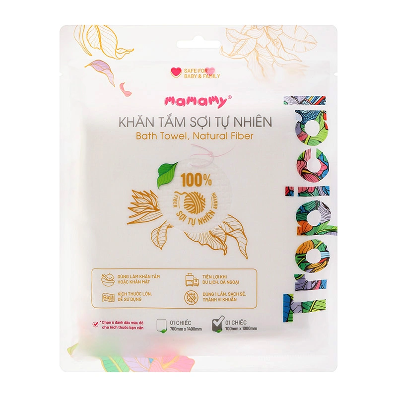 Khăn tắm cho bé sợi tự nhiên Mamamy Tropical 70x100 cm - Màu trắng 7