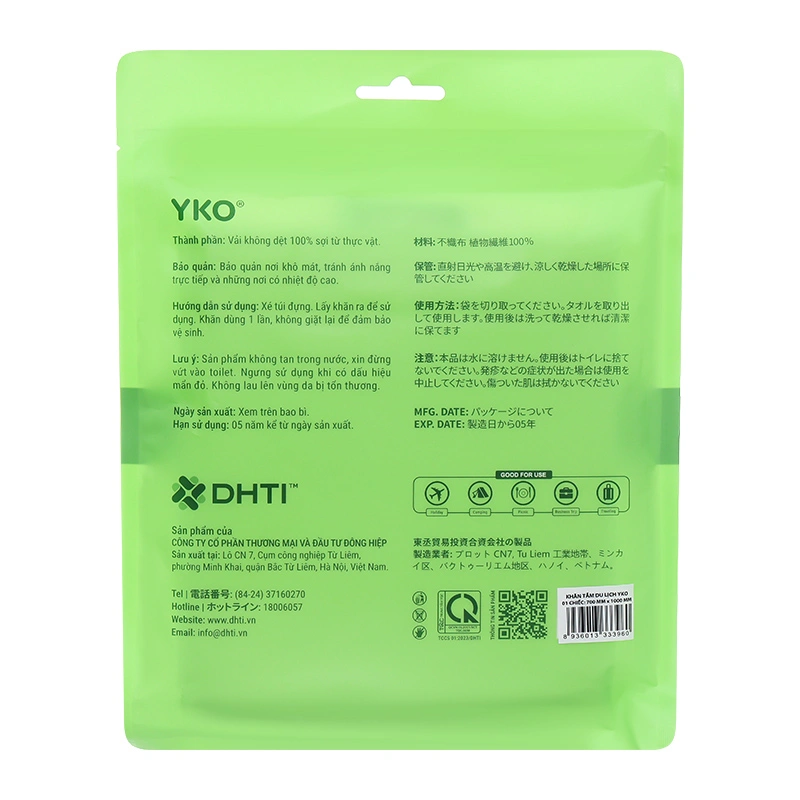 Khăn tắm cho bé sợi từ thực vật YKO 70x100 cm - Màu trắng 8