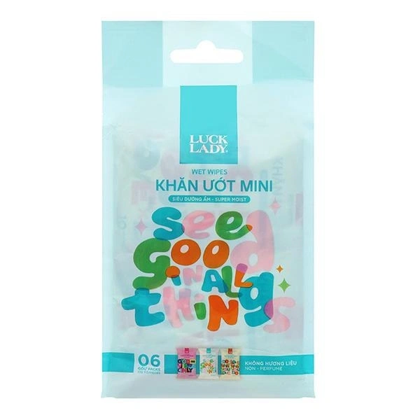 Khăn ướt mini LUCK LADY không mùi - Màu ngẫu nhiên