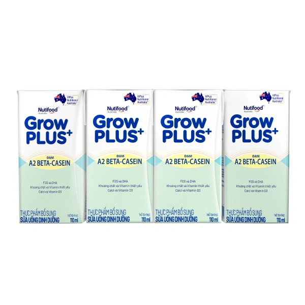 Lốc 4 hộp sữa bột pha sẵn GrowPLUS+ A2 BETA - CASEIN 1+