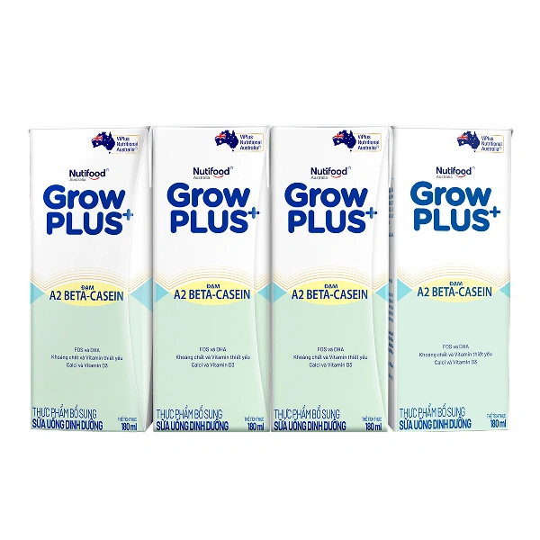 Lốc 4 hộp sữa bột pha sẵn GrowPLUS+ A2 BETA - CASEIN 1+