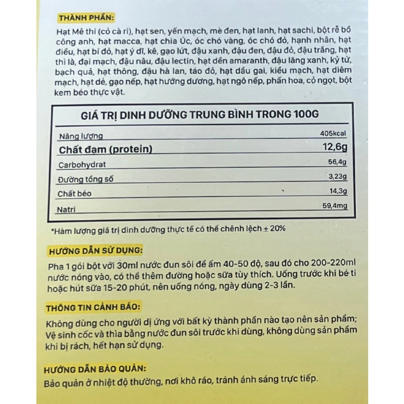 Ngũ cốc Dr.Maya Lạc Lạc Premium hỗ trợ lợi sữa, 30 gói dạng bột 5