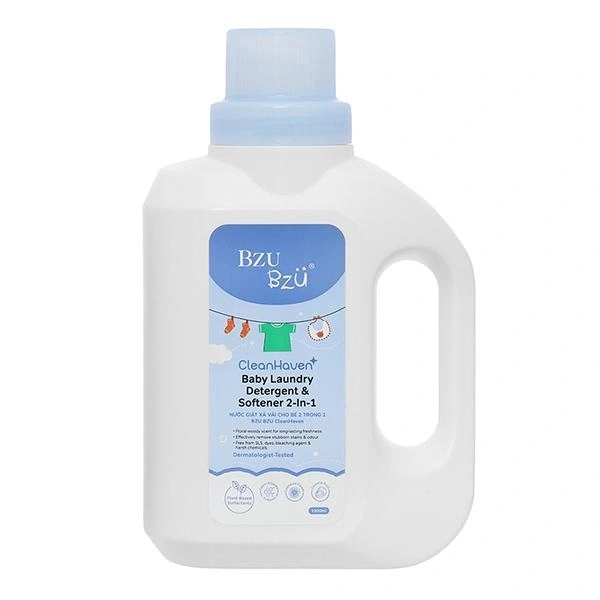 Nước giặt xả quần áo cho bé 2 trong 1 BZU BZU Cleanhaven can 1 lít