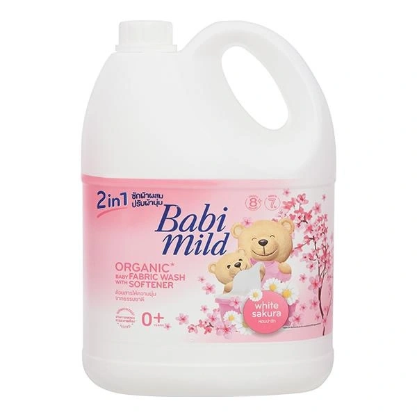 Can nước giặt xả Babi Mild 2 in 1 hương hoa anh đào