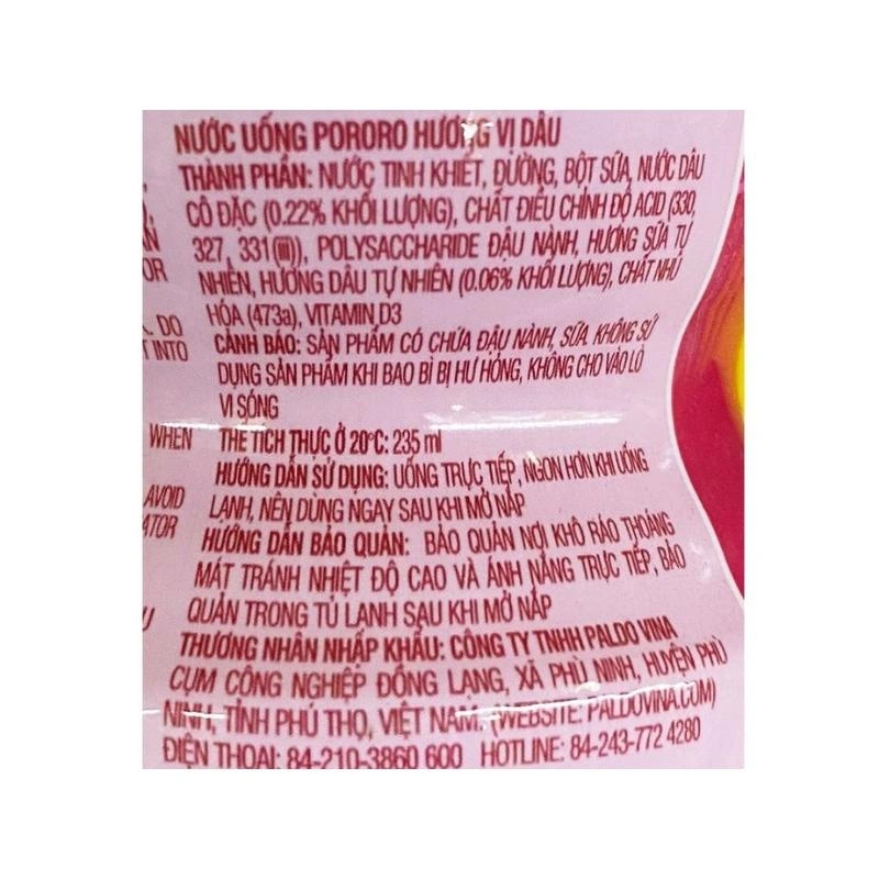 Nước trái cây Pororo vị dâu 235 ml (từ 3 tuổi) 5