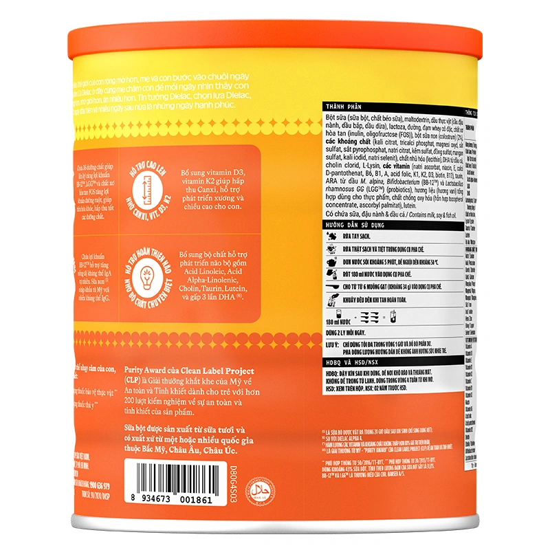 Sữa bột Dielac Gold số 4 (sữa non) hương vani 850g (2 - 6 tuổi) - Giao bao bì ngẫu nhiên 14